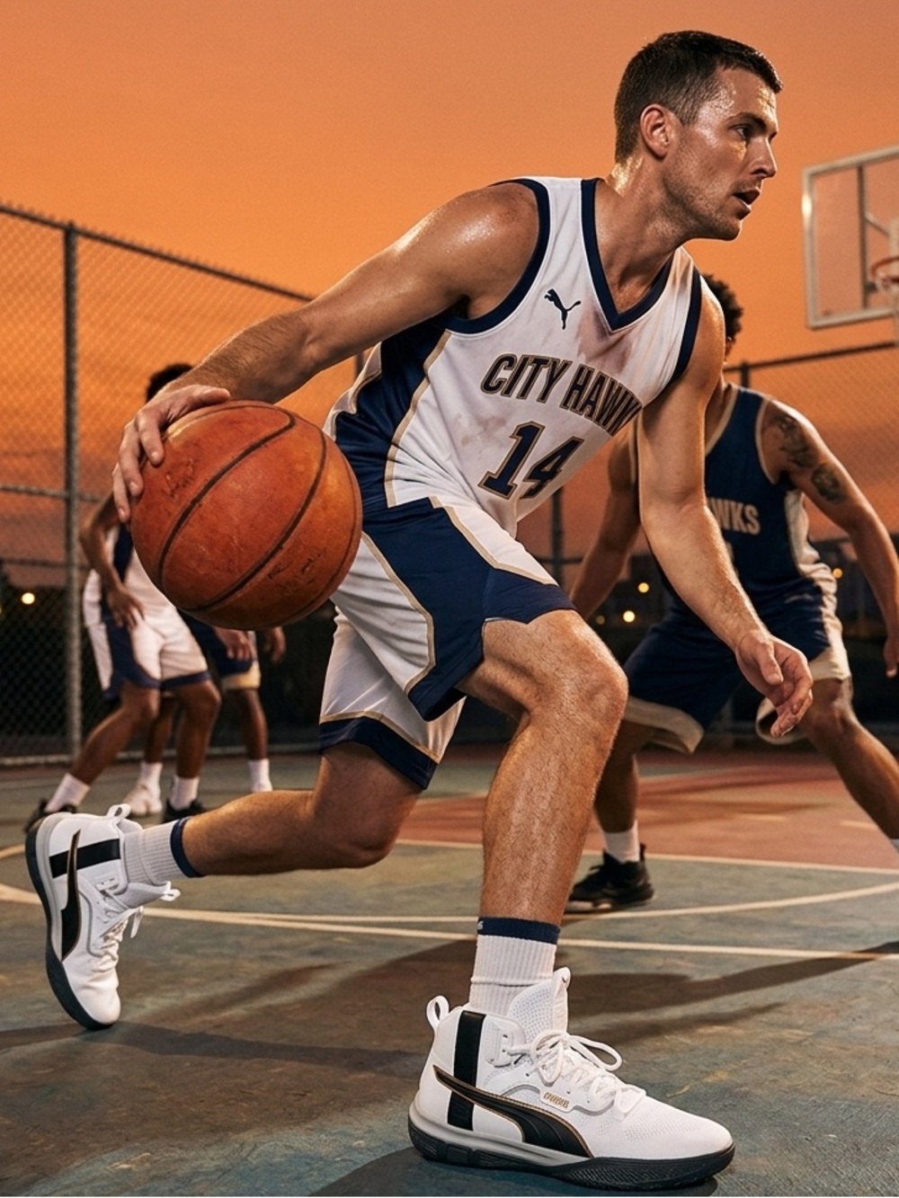 PUMA BASKETBALL HIGH TOP SNEAKERS worn once